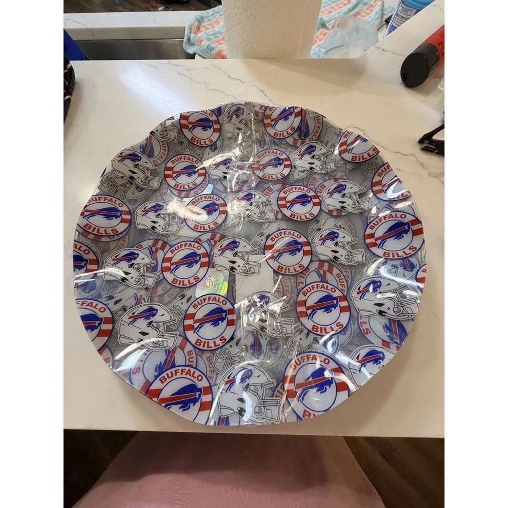 NFL Buffalo Bills Official Licensed Plastic Plates 12 Pk Brand New